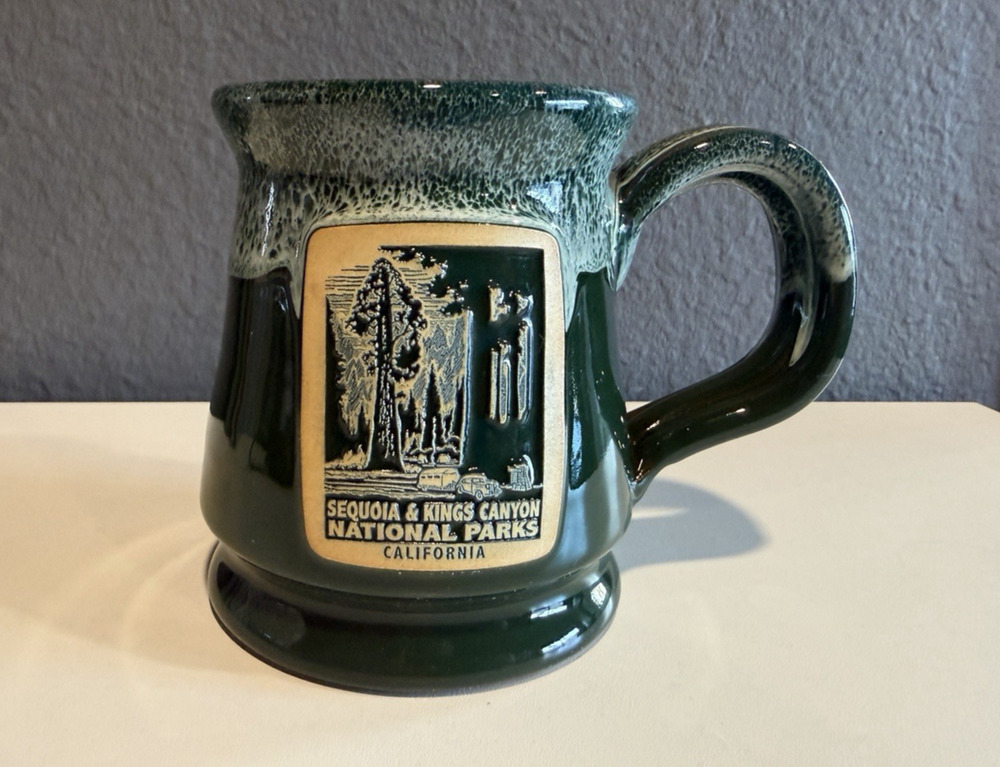 Deneen Pottery Sequoia & Kings National Park Coffee Mug HandThrown Drip Glaze